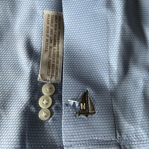 Nordstrom SmartCare Wrinkle Free Long Sleeve Blue Colored Dress Shirt  16 1/2 34 - Picture 6 of 8